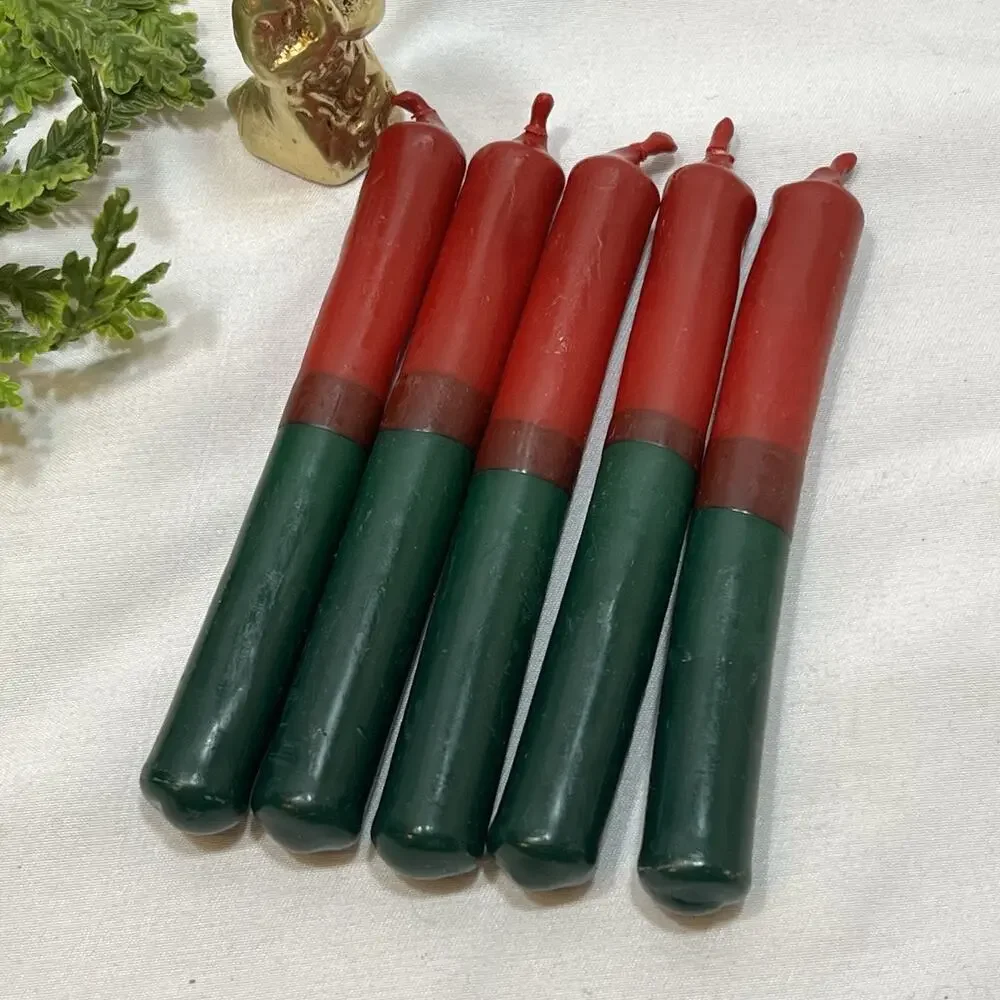 Vintage Brass 2.75” Praying Angel Christmas Candlestick Holder + 5 Candle Tapers